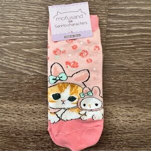 Sanrio Mofusand Pink and Red Character Socks